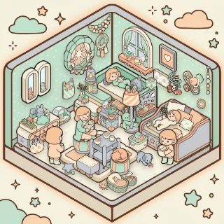 Un rincón Habitación del bebé decorado por un jugador: 70 stickers
