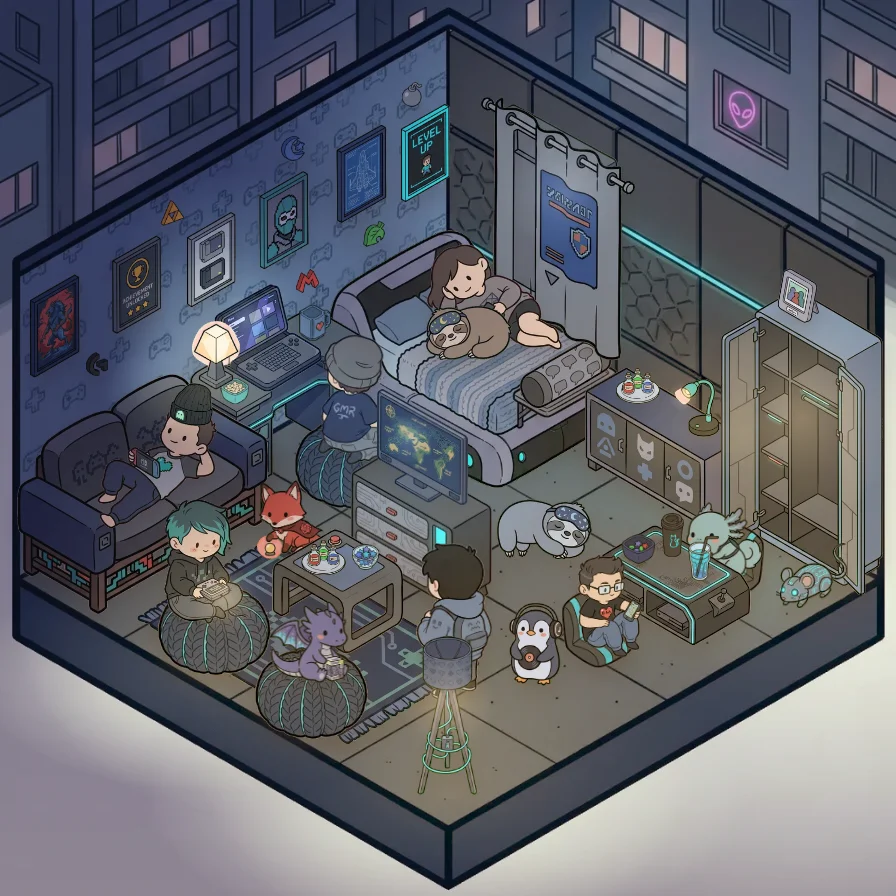 A Gamer's Bedroom corner decorated by a player: 57 stickers